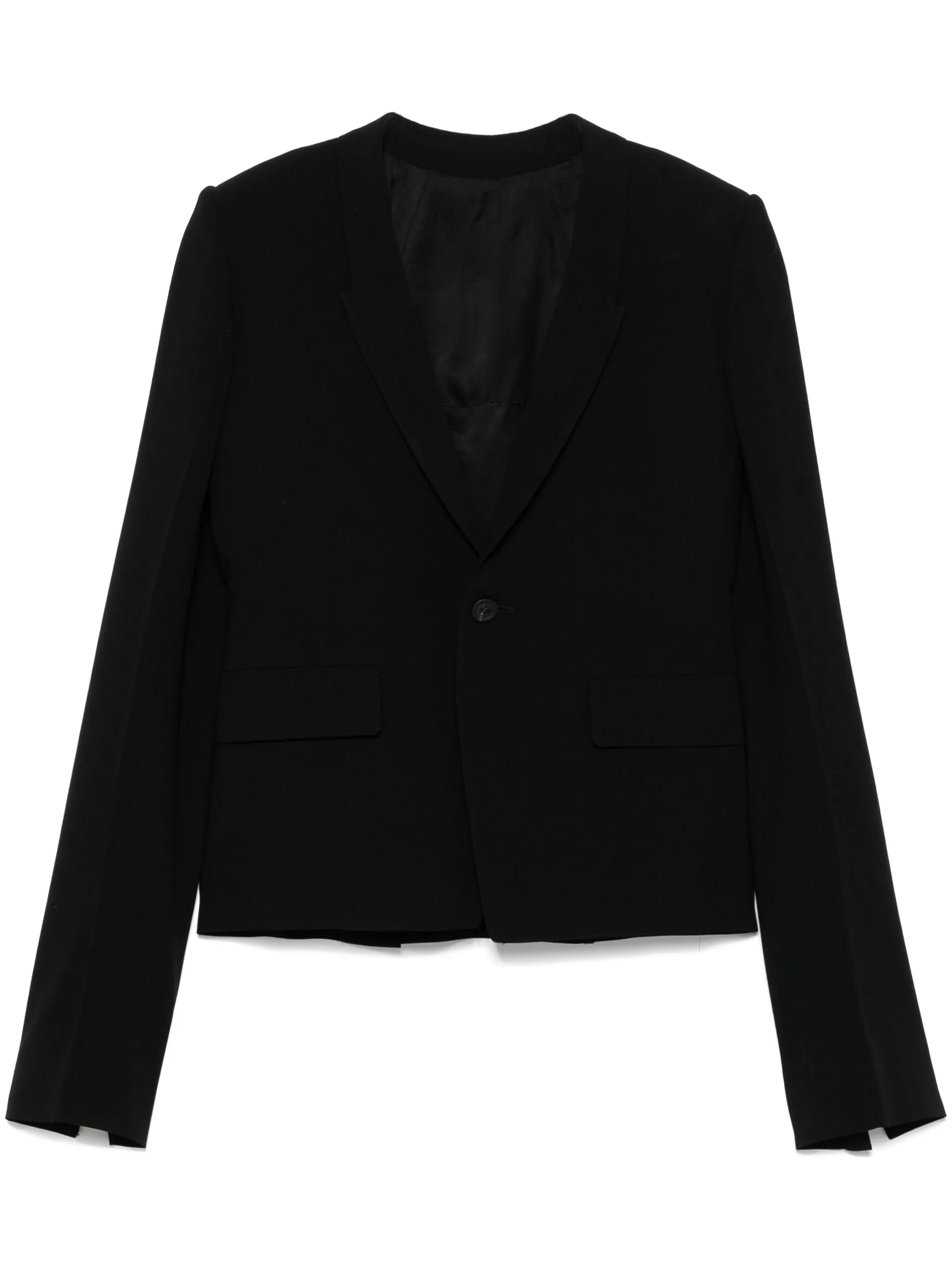 Rick Owens Grain De Poudre Blazer In Black