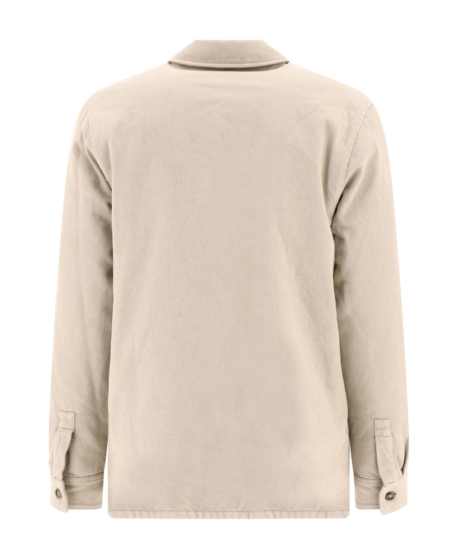 Apc Long Sleeved Buttoned Overshirt In Nude