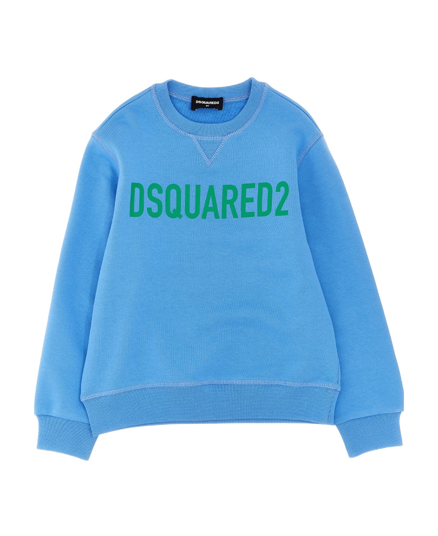 Shop Dsquared2 Logo-print Cotton Sweatshirt In Blue
