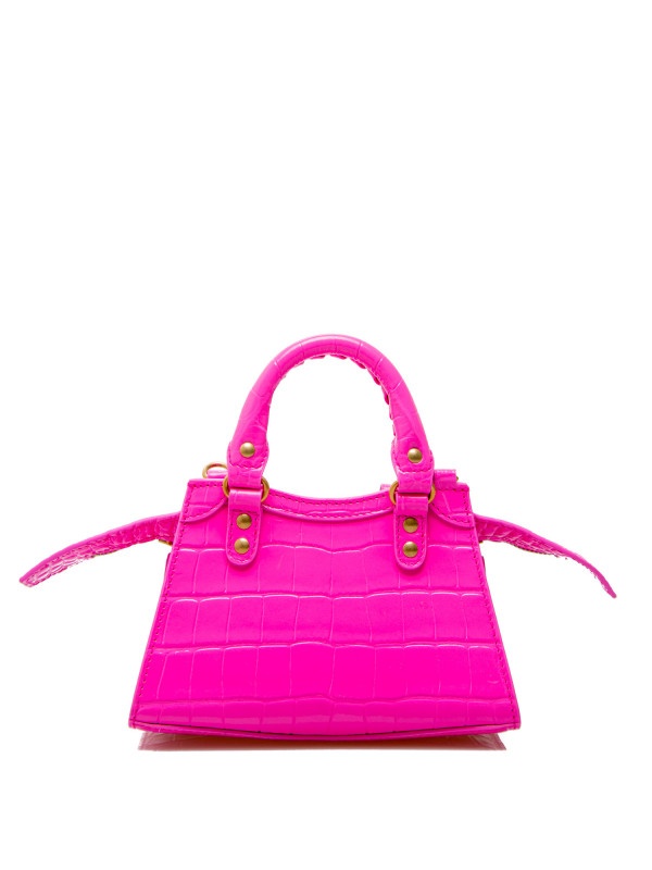 Balenciaga Alligator Effect Handbag In Pink