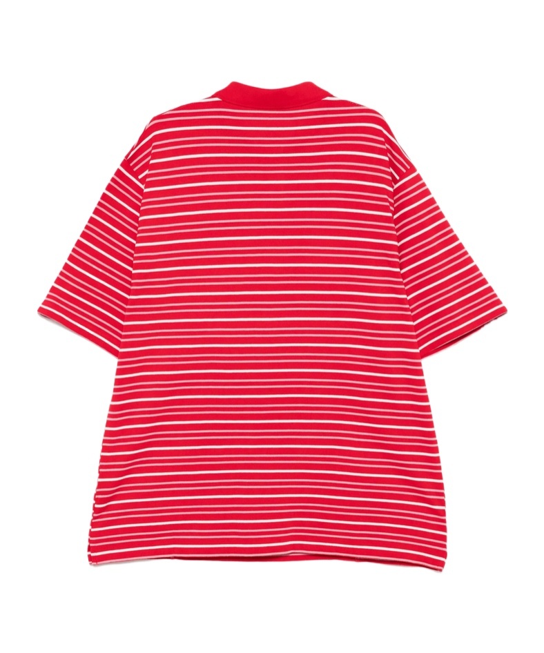 Shop Martine Rose Striped Polo Shirt In Red