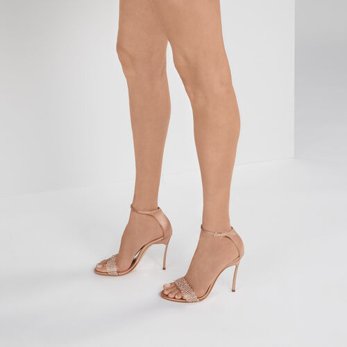 Casadei 100mm Blade Twenties Satin Sandals In Multi