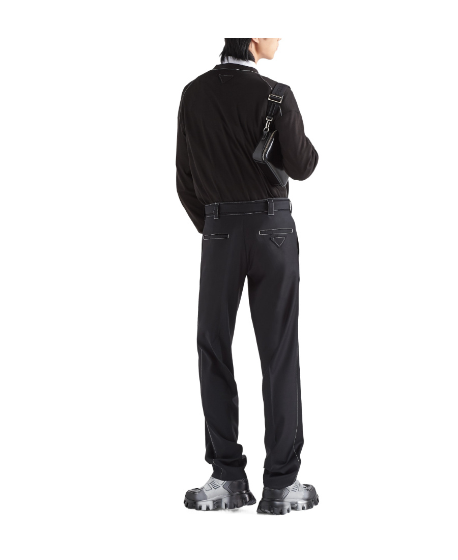 PRADA PRADA LOGO DETAILED STRAIGHT LEG PANTS