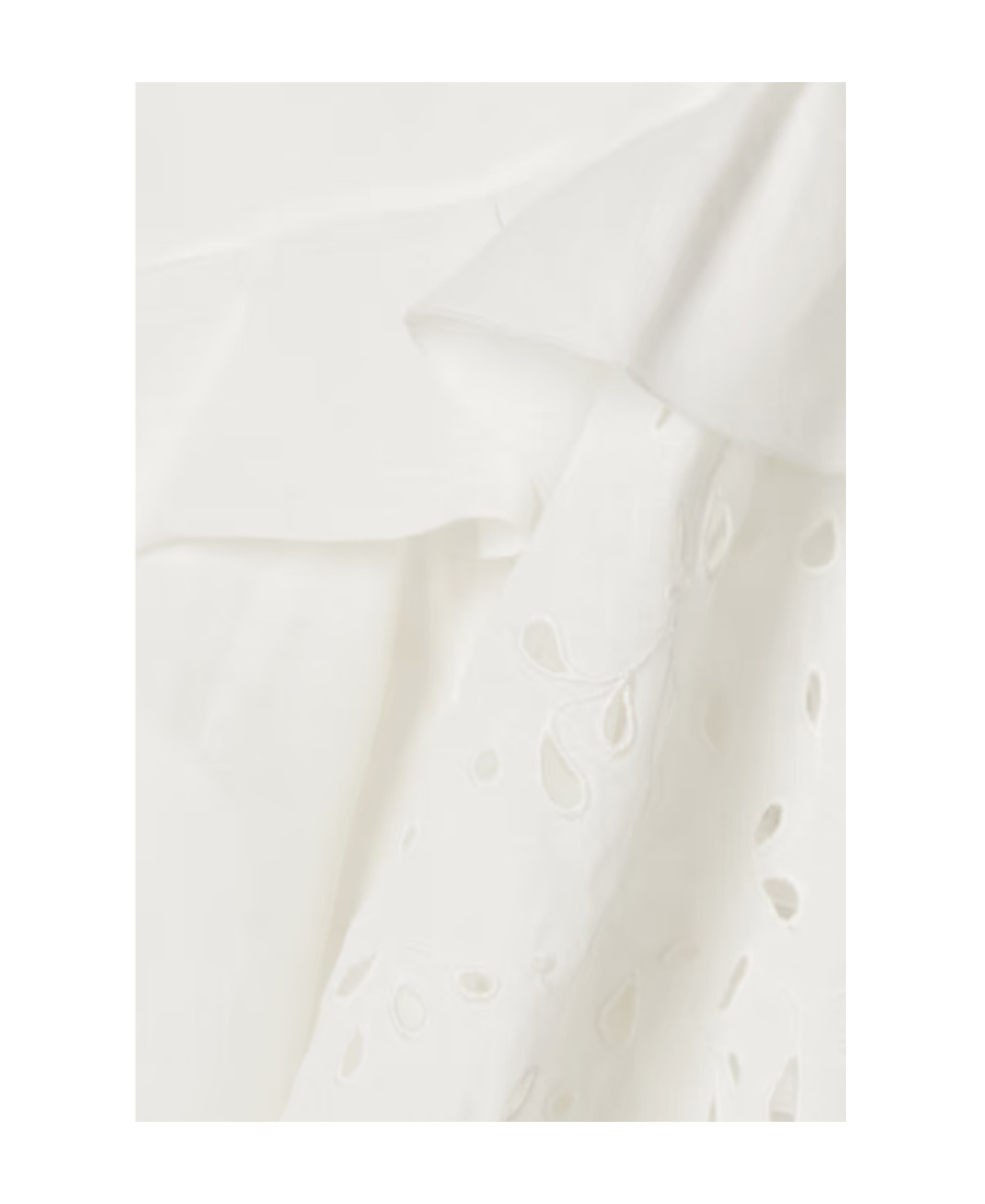 Chloé Broderie-anglaise Ruffled Blouse In White