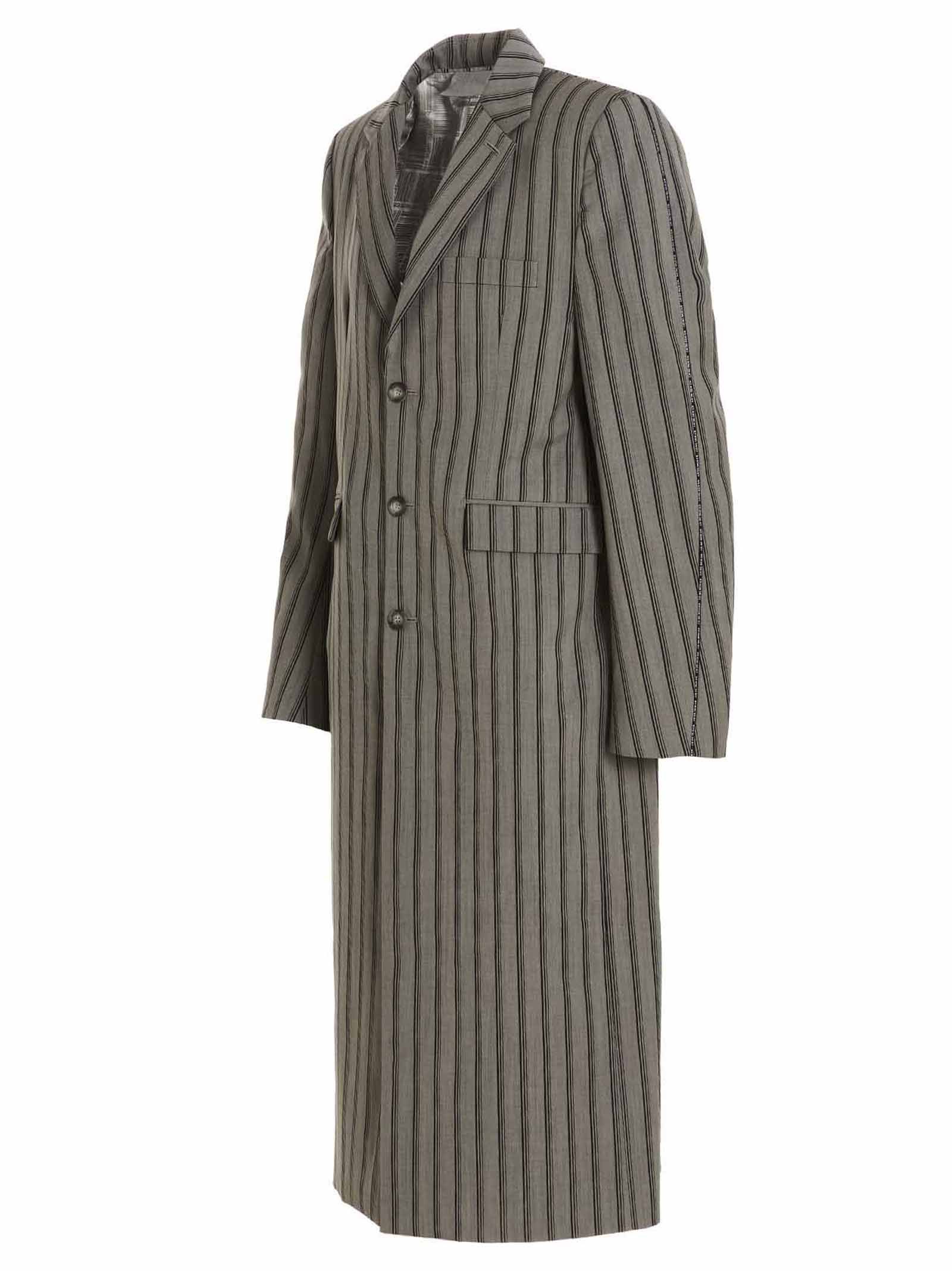 VTMNTS STRIPED LONG COAT