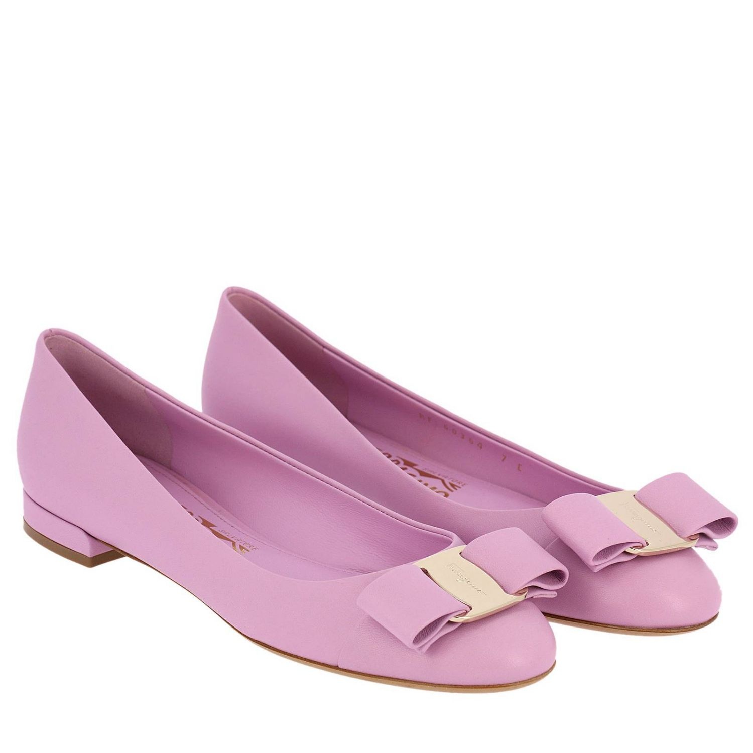Ferragamo Vara Bow Ballet Flat In Pink