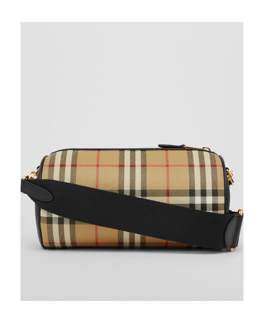 Burberry Vintage Check Crossbody Barrel Bag In Nude