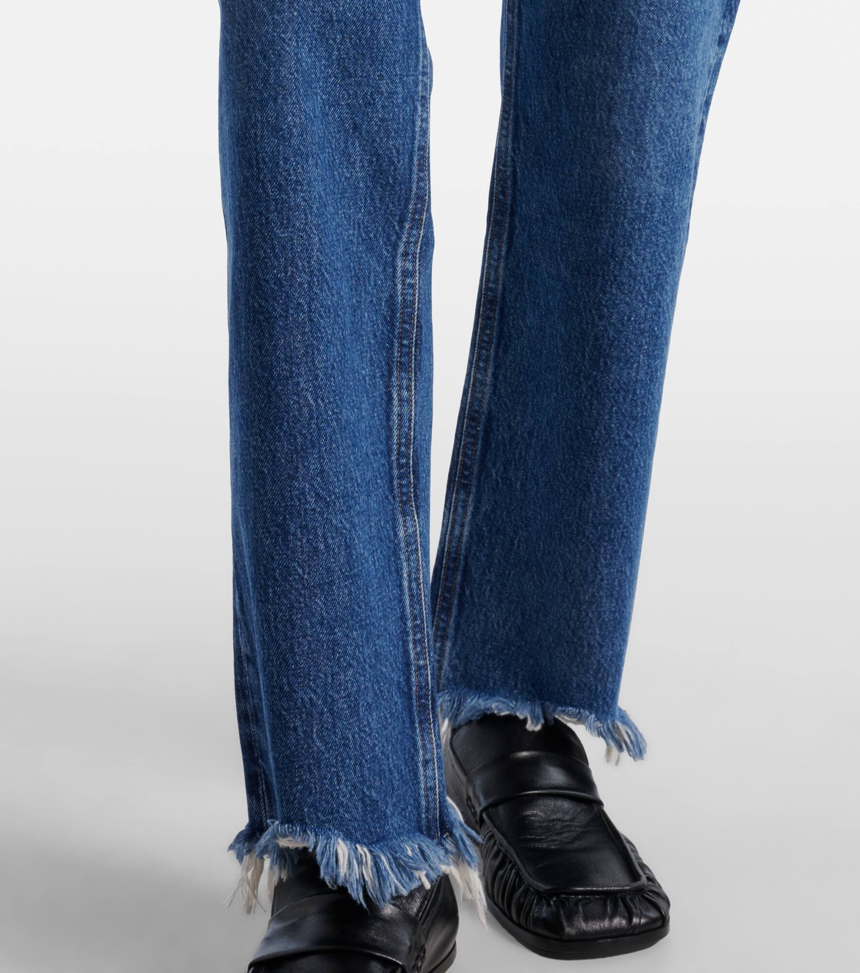 Agolde Mid-rise Straight-leg Denim Trousers In Blue