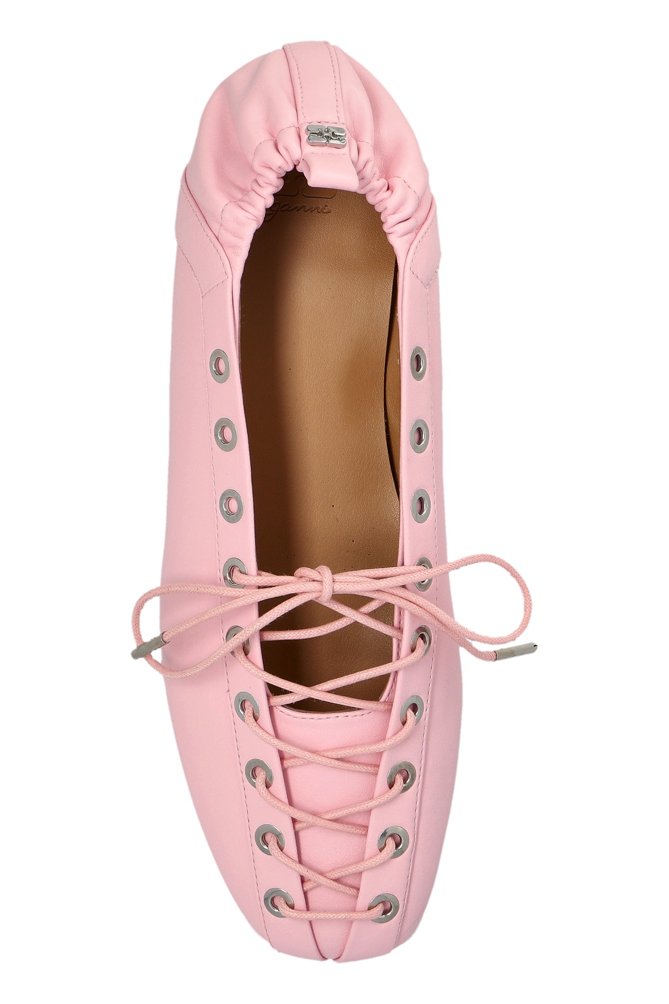 Ganni Lace-up Ballet Flats