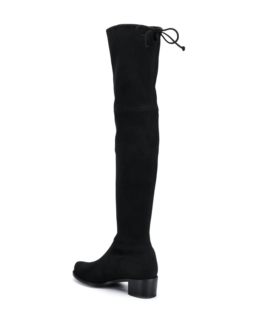 Shop Stuart Weitzman Midland Thigh-high Suede Boots In Black
