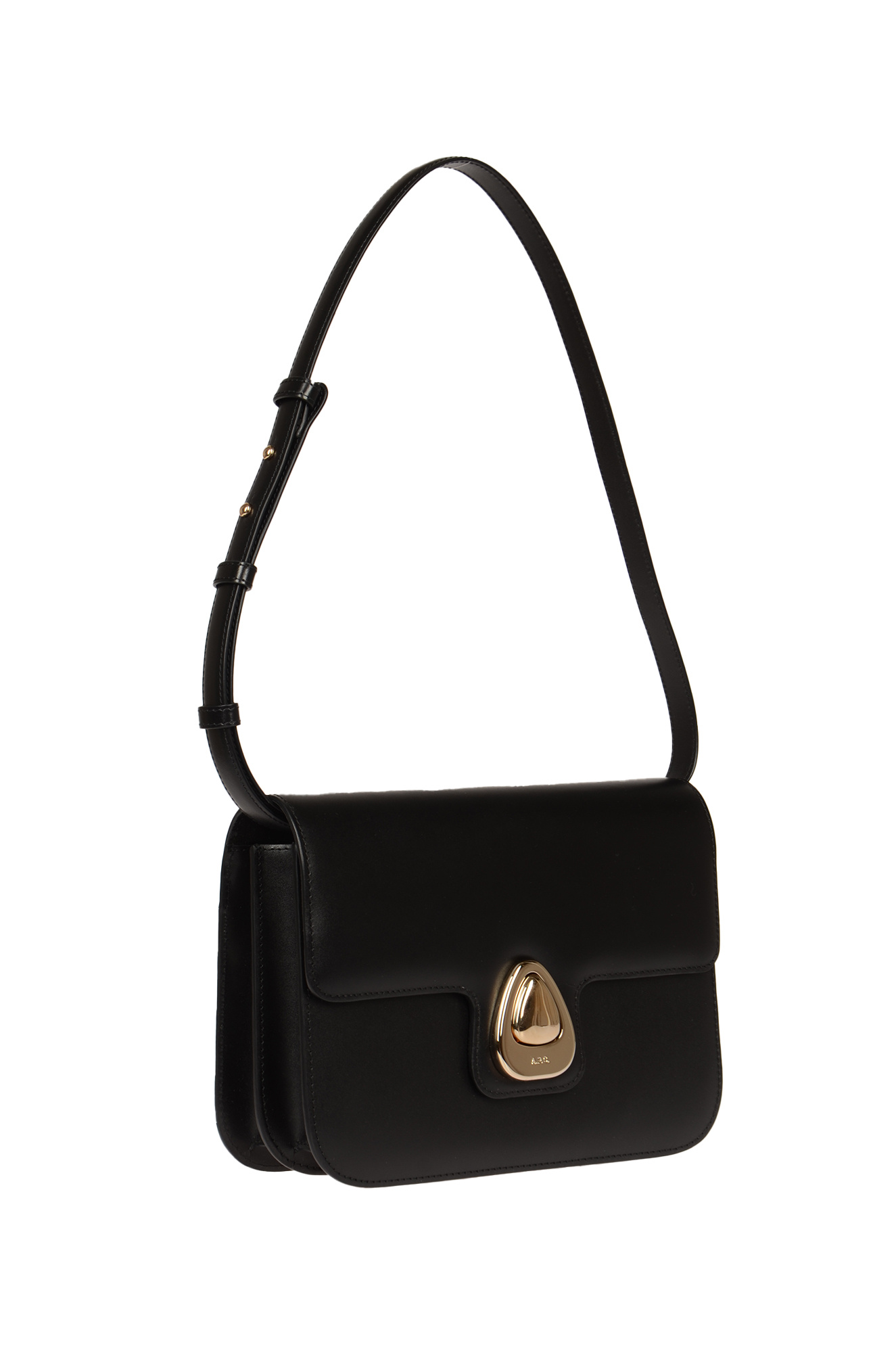 Apc A.p.c. Astra Foldover Small Shoulder Bag In Black