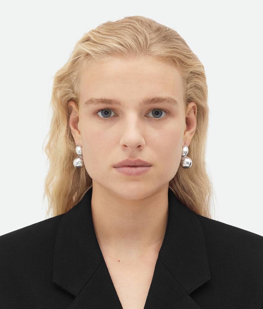 Bottega Veneta Double Droplet Shaped Earrings In White