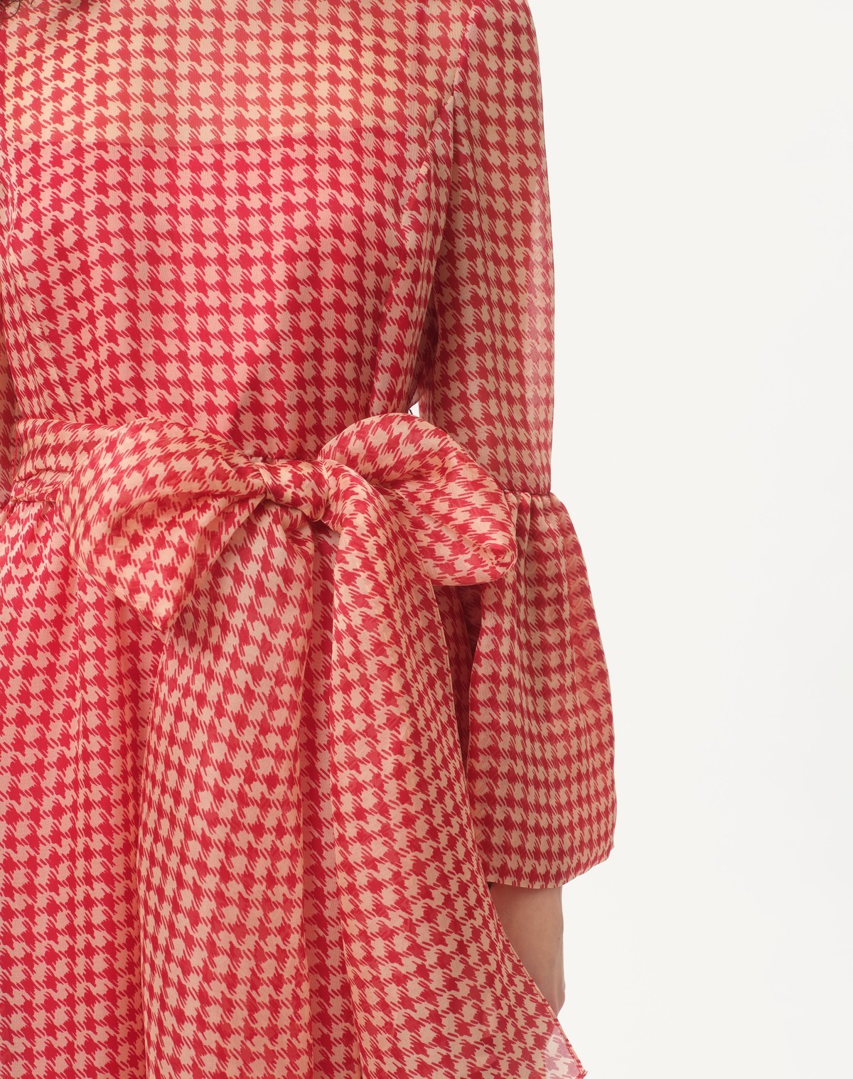 Valentino Houndstooth-pattern Maxi Dress In Pink