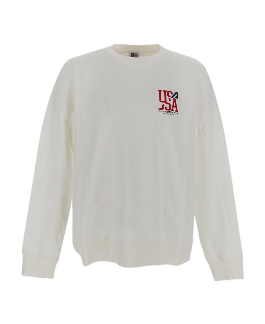 Shop Autry Cotton Logo-print Sweatshirt In Gray