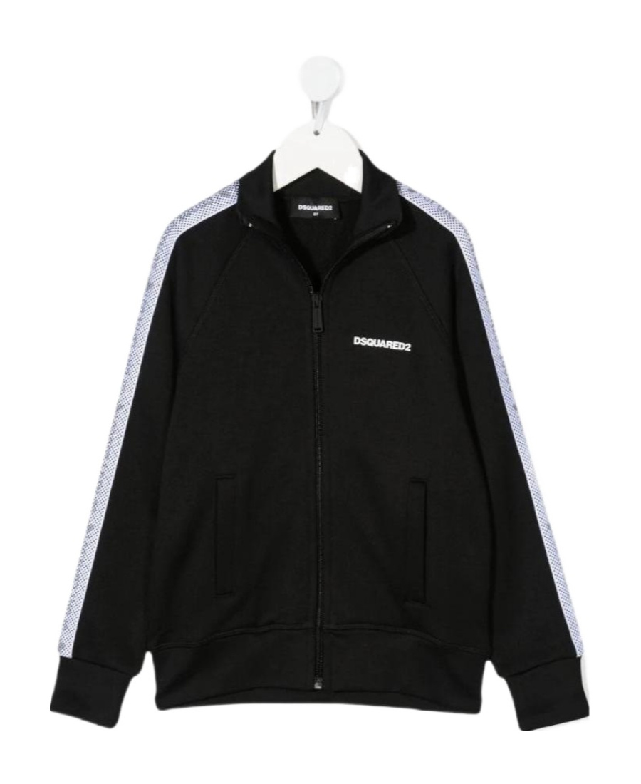 Dsquared2 Teen Logo-trim Track Jacket In Black