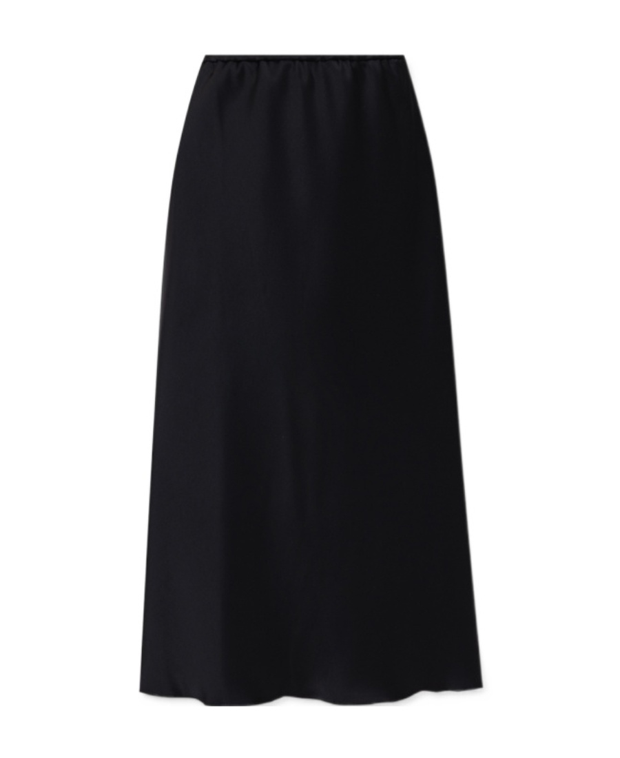 Nanushka Satin-finish Midi-skirt In Black