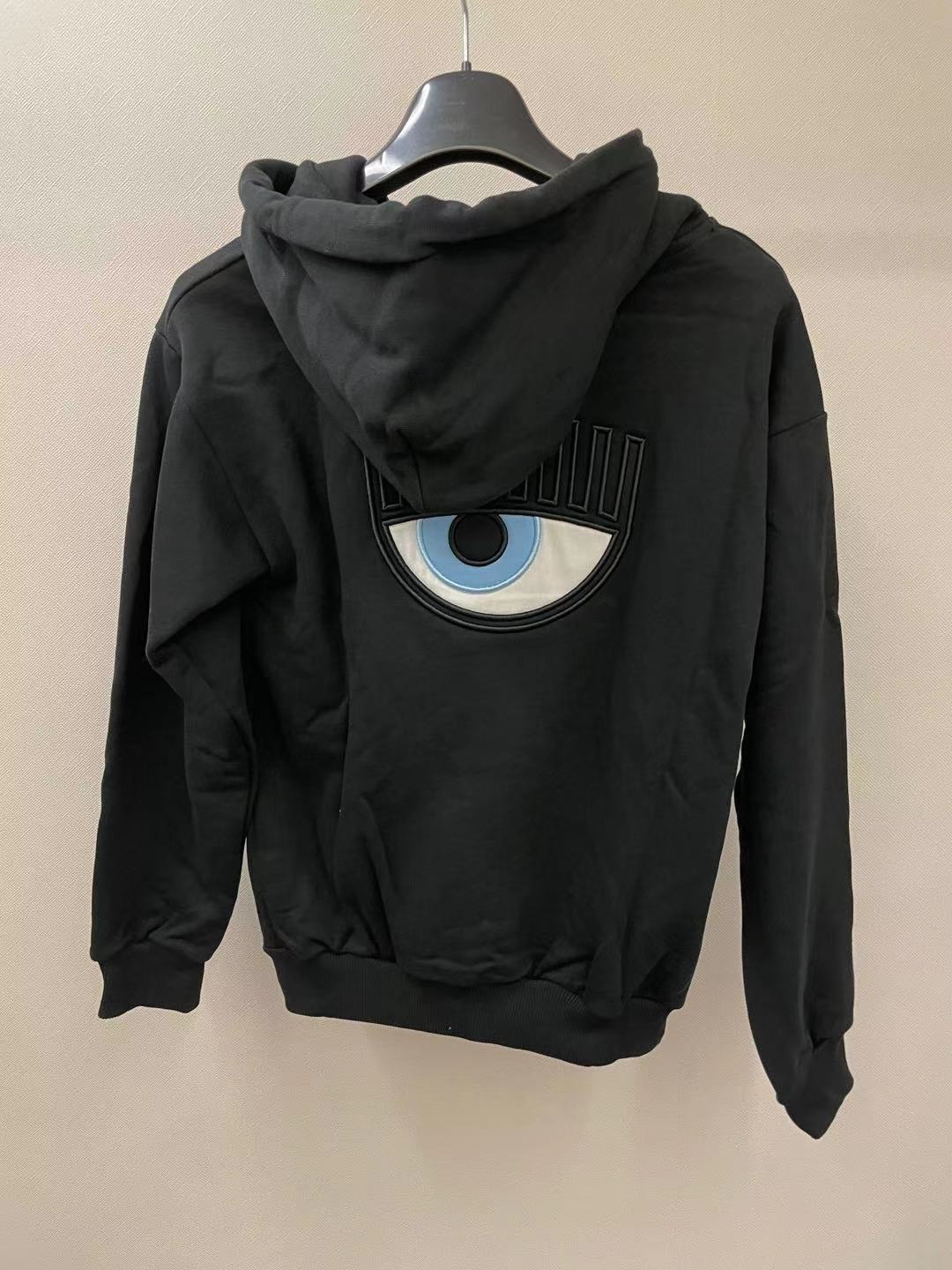 Chiara Ferragni Black Zipper Casual Jacket In Black