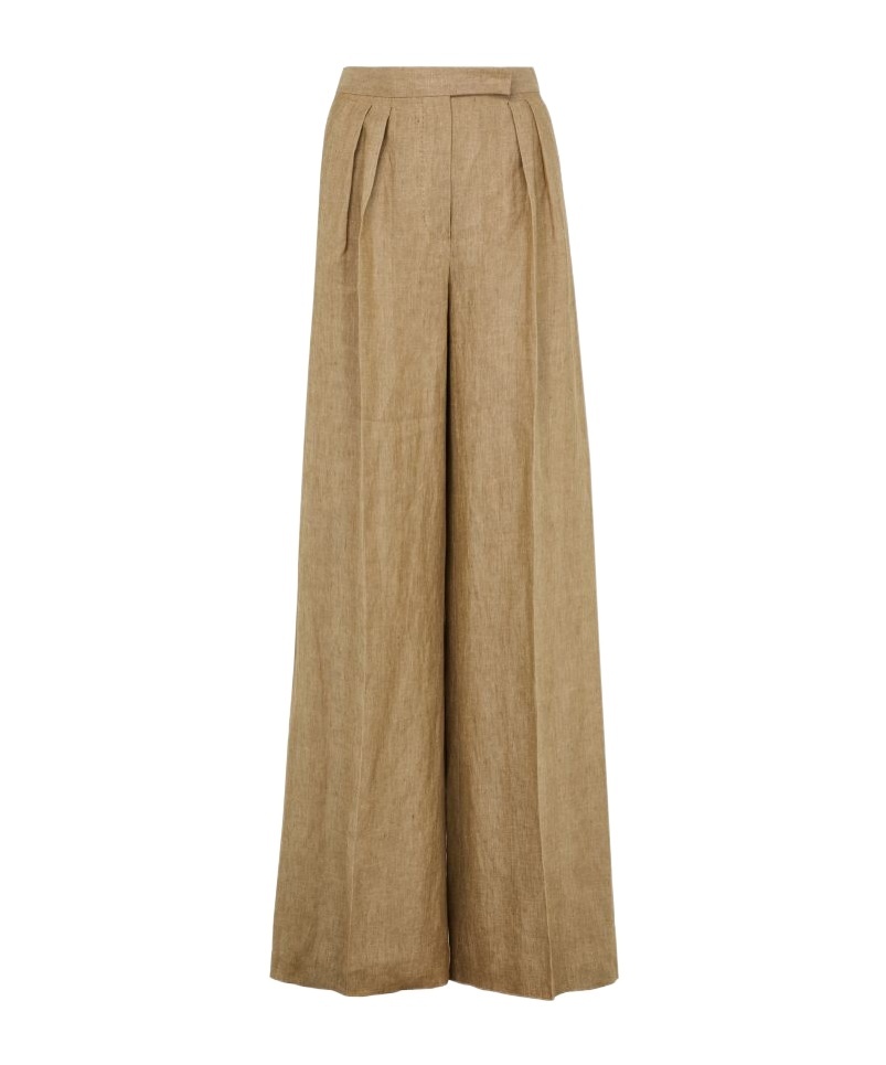Max Mara Wide Leg Casual Pants In Cuoio