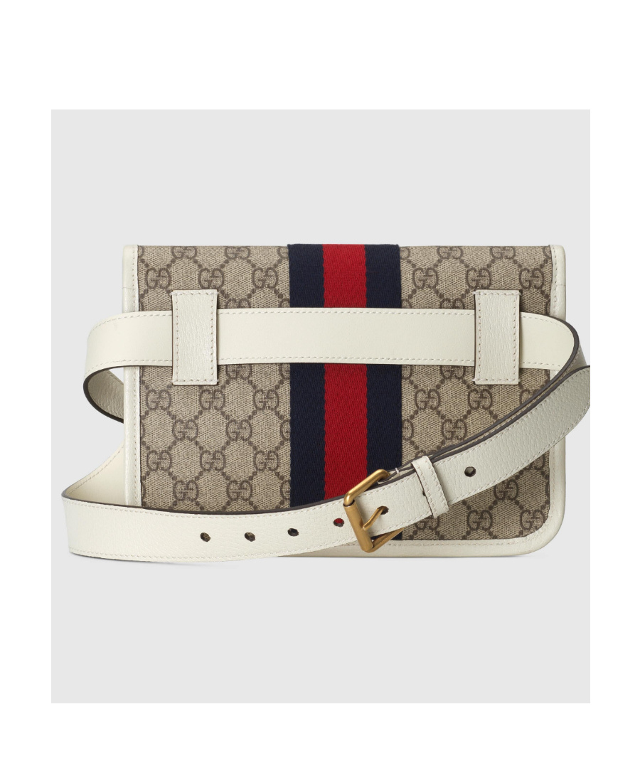 Shop Gucci Gg-canvas Belt Bag In Nude