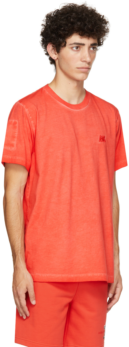 Helmut Lang Logo T-shirt In Orange