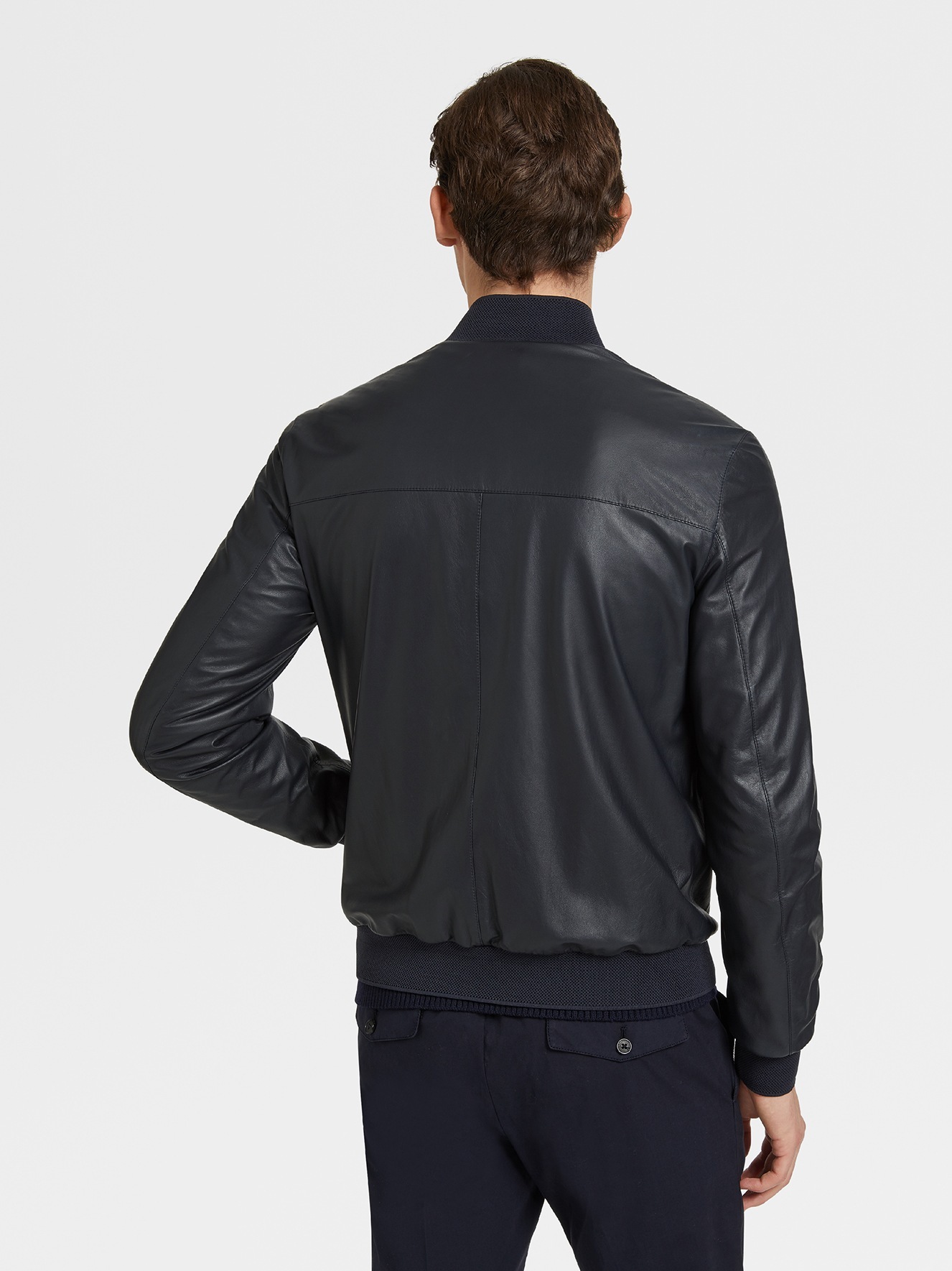 Shop Zegna Zipper Logo Casual Jacket In Black