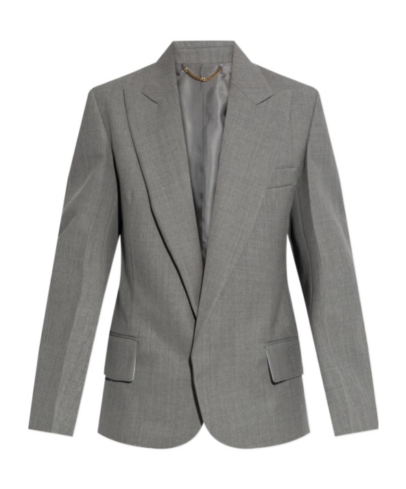 Victoria Beckham Sculptural-sleeve Jacket In Gray