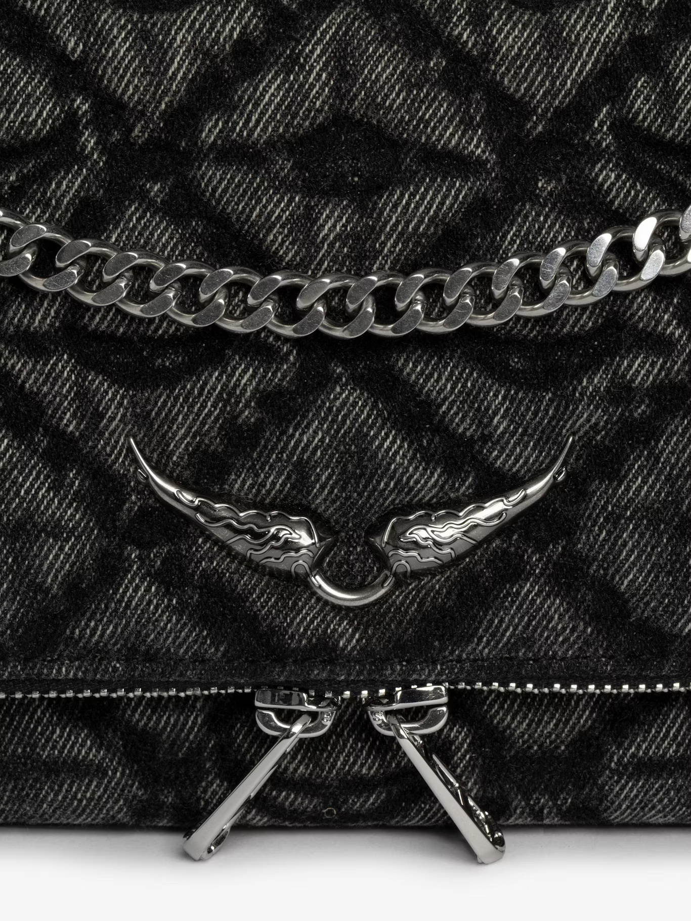 Zadig & Voltaire Chain Shoulder Bag In Gray