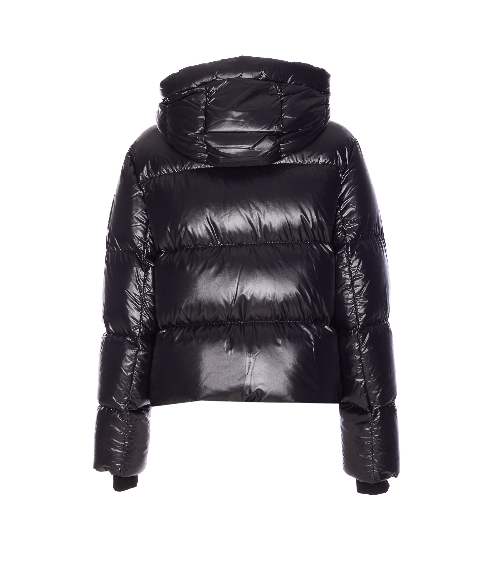 Moose Knuckles Hooded Padded Quilted Jacket With Zip Pockets In Black