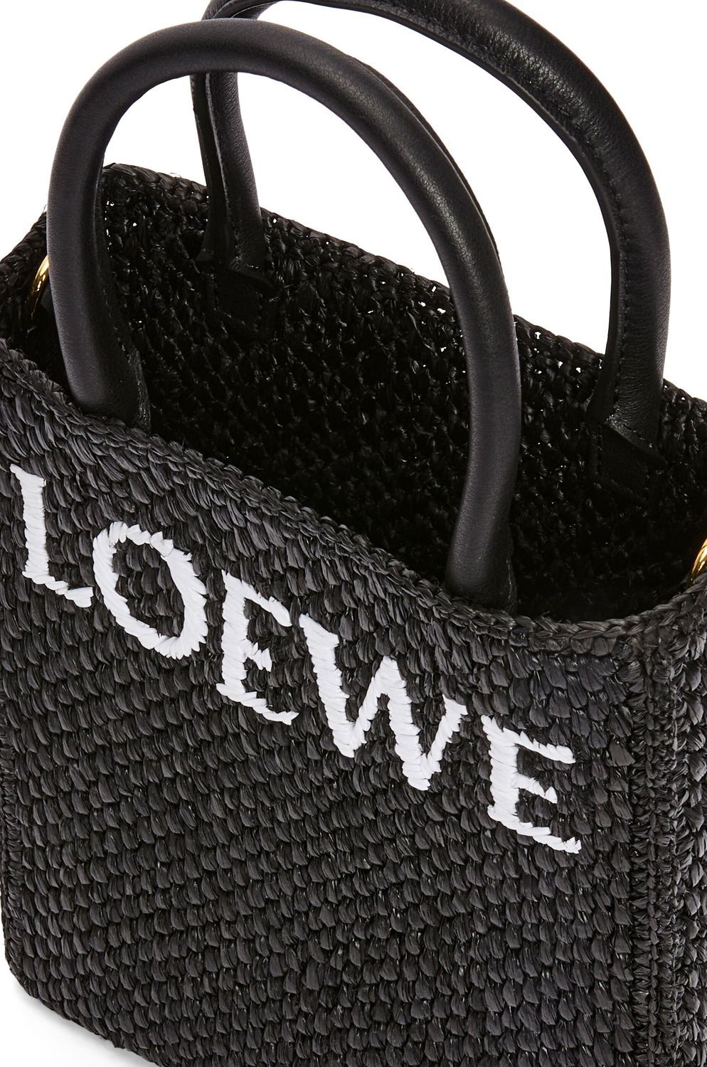 Loewe Mini Puzzle Leather Shoulder Bag In Black