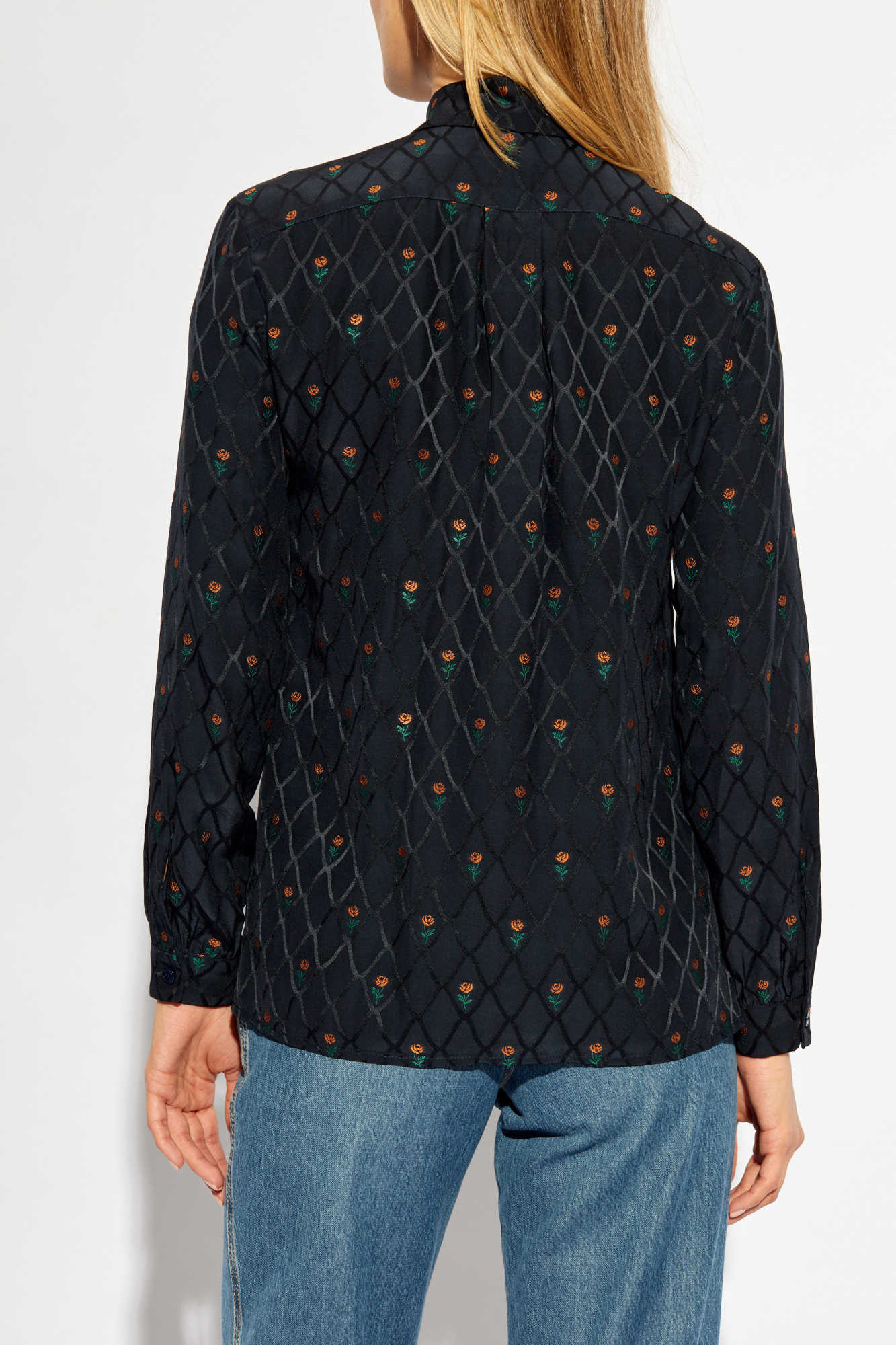 Etro Floral Diamond Grid Shirt In Black
