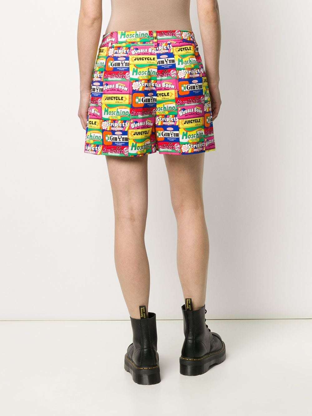 Moschino Graphic Print Short Shorts In Multicolor