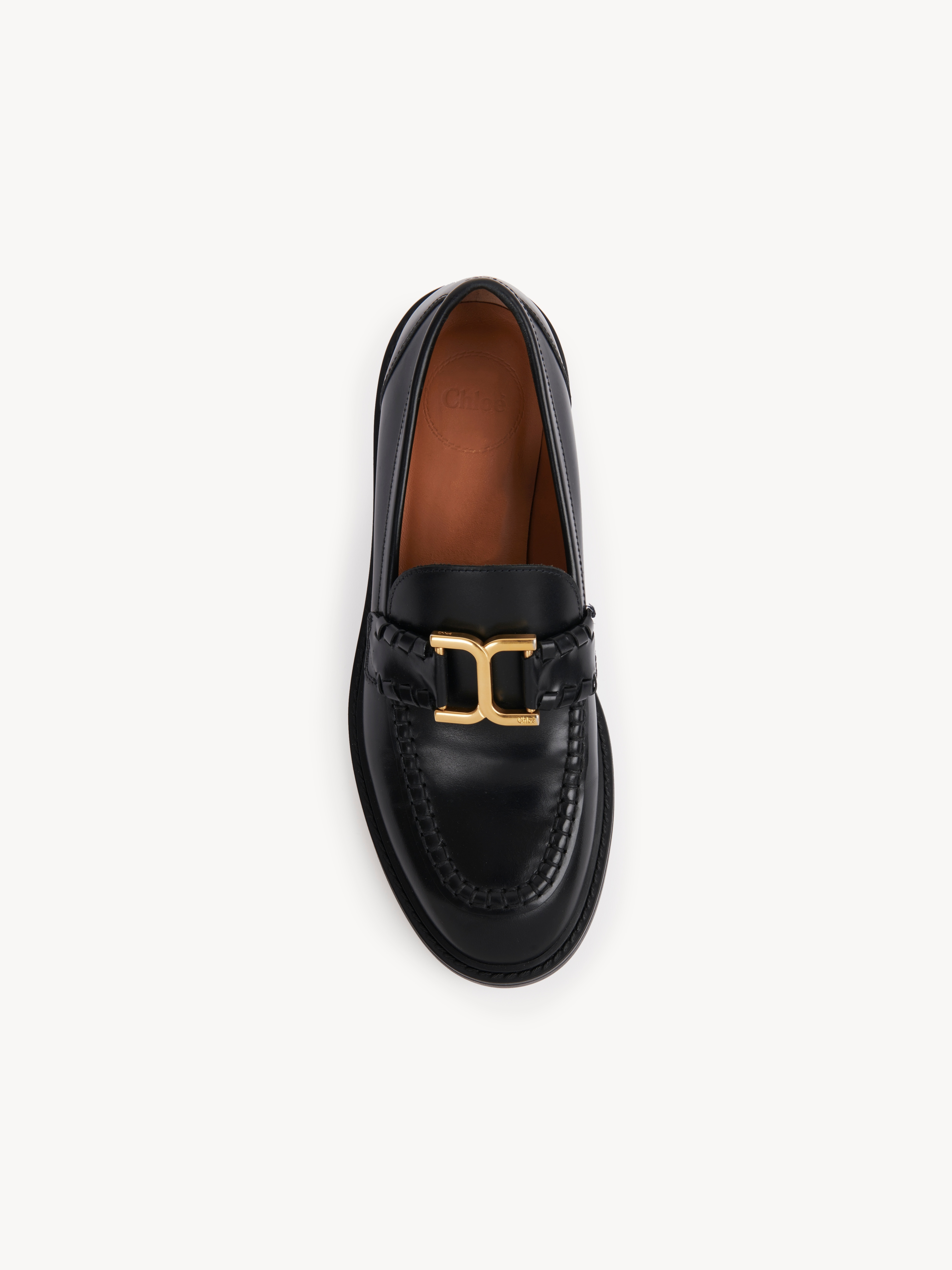 Chloé Marcie Black Brushed Calf Leather Loafer In Black