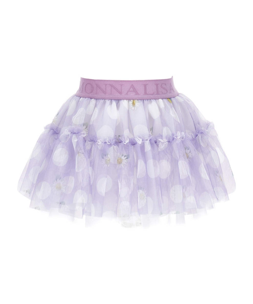 Monnalisa Logo-waistband Tiered Tutu In White