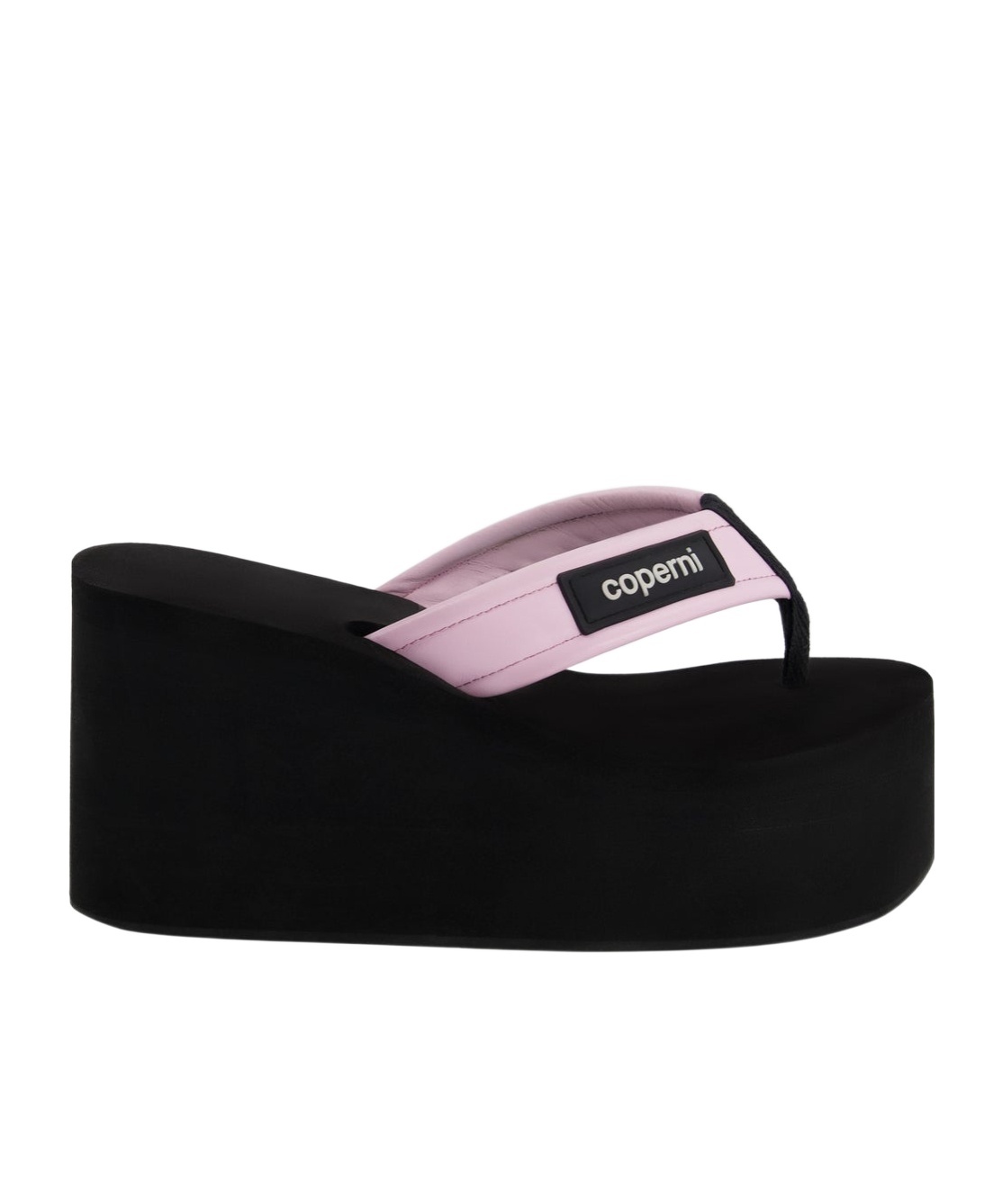 Coperni Quilted Strap Platform Wedge Sandal In Black
