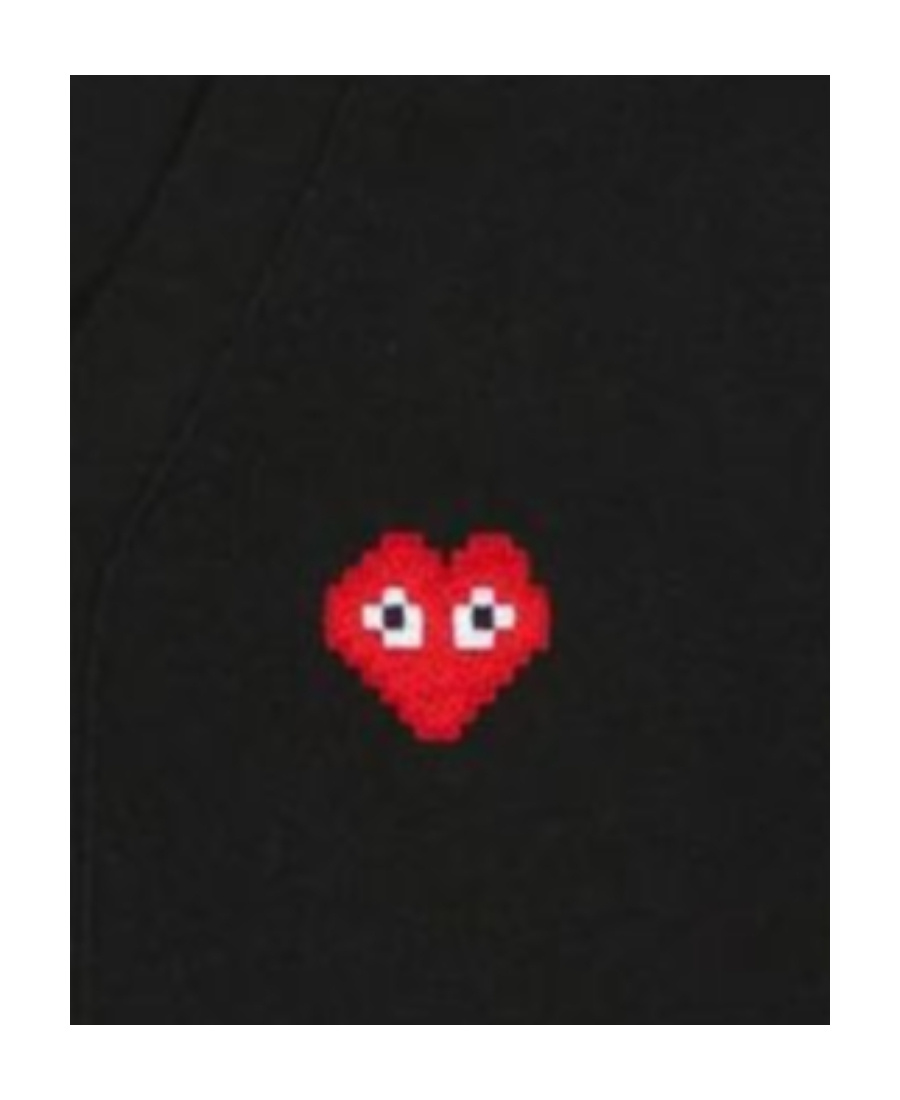 Comme Des Garçons Play Heart-shaped Knitted Cardigan In Black