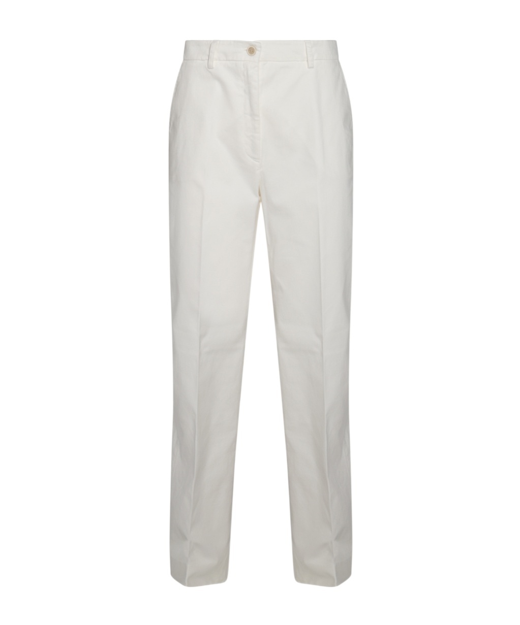 Antonelli Belt-loop Casual Pants In White