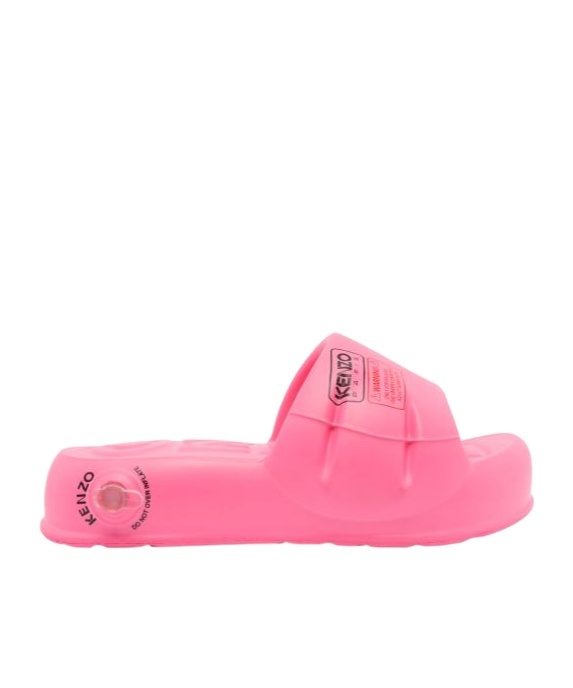 Kenzo Rubber Open Toe Slide Mules In Pink