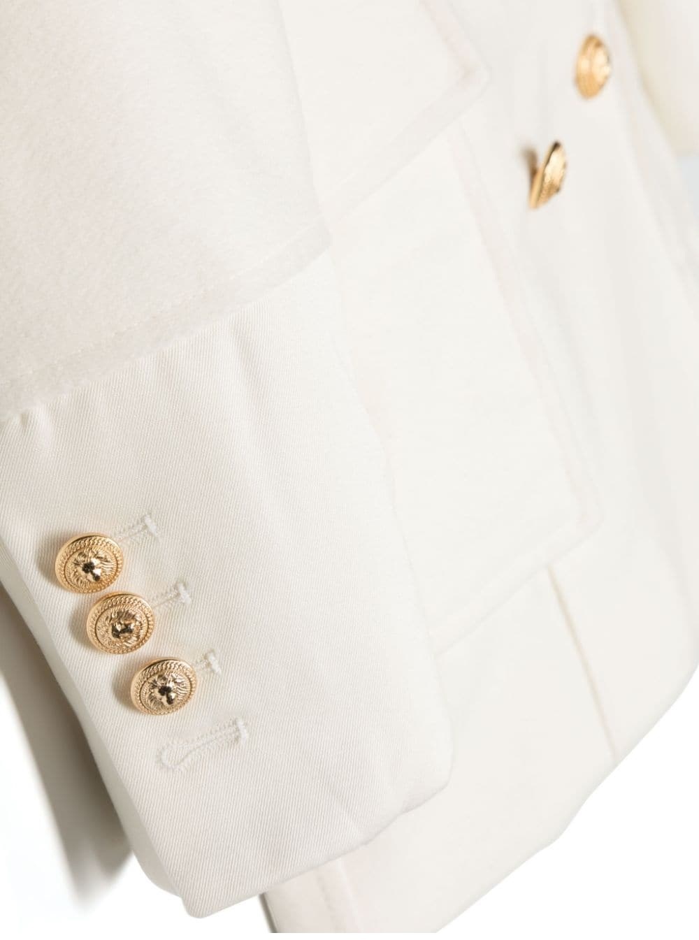 Balmain Double-breasted Blazer In White