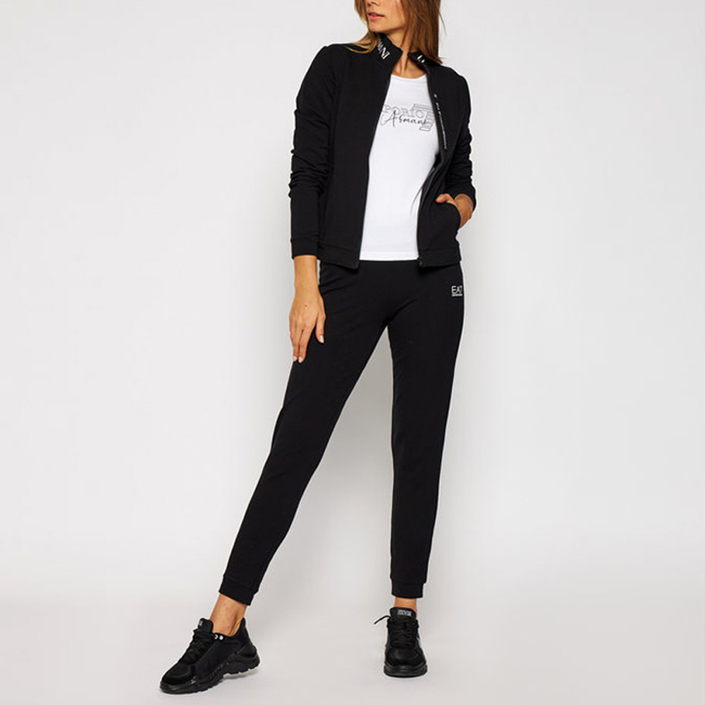 Emporio Armani Long-sleeved Zippered Sports Suit In Black