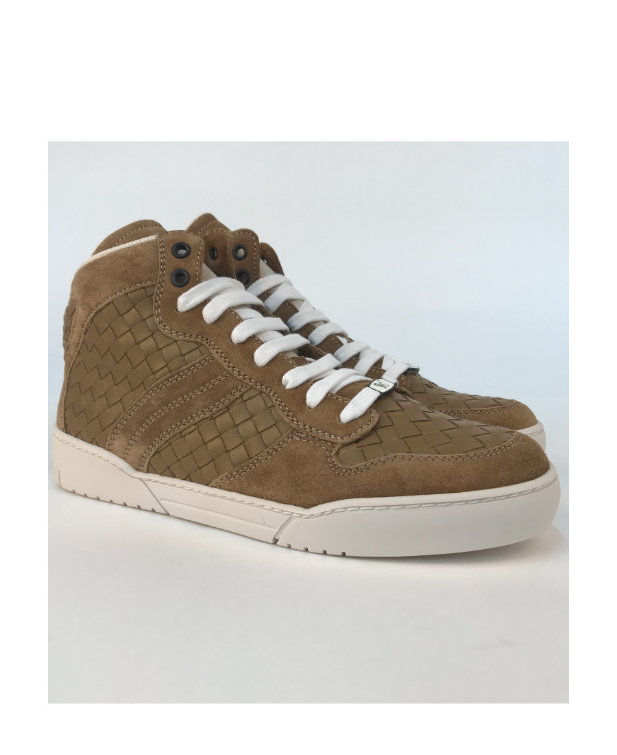 Bottega Veneta Logo High-top Leisure Sports Shoes In Green