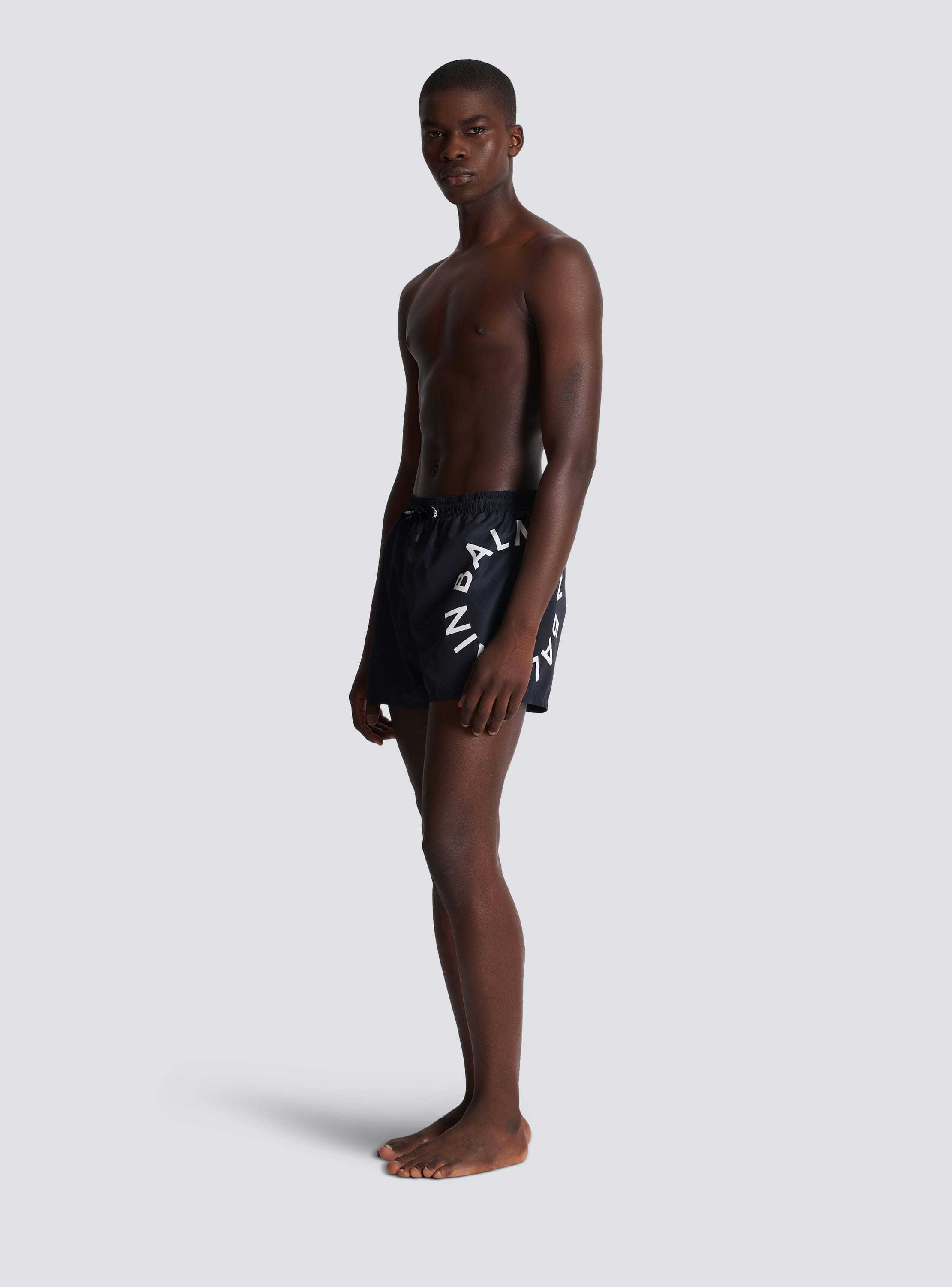 Shop Balmain Swim Shorts In Black