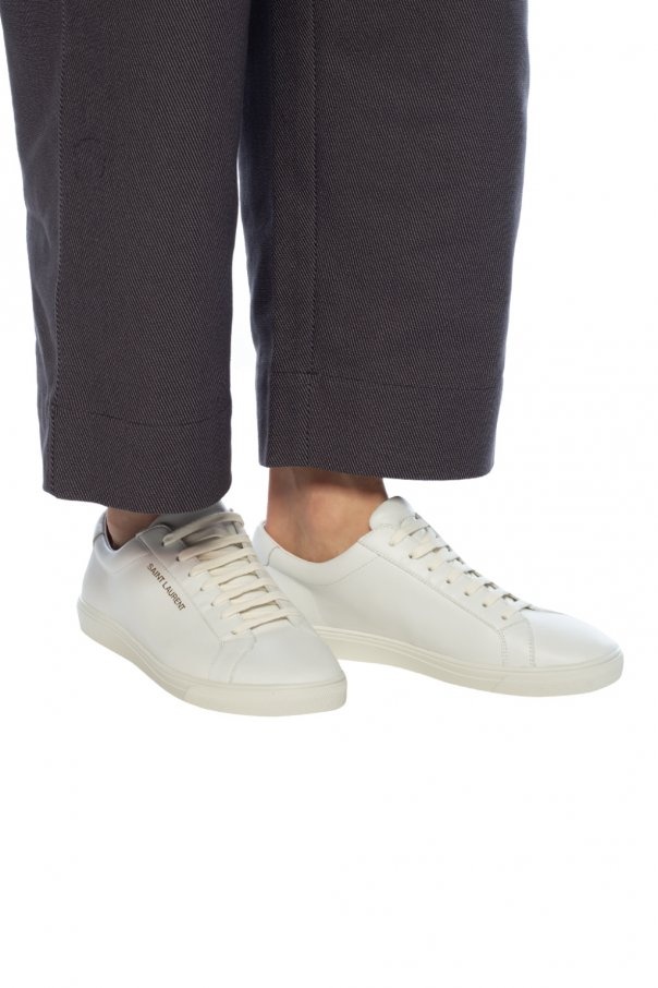Saint Laurent Andy Low Top Leather Sneakers In White