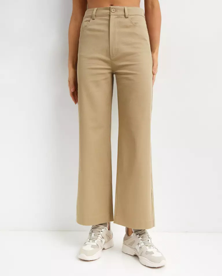 Nanushka Josine Twill Cotton Trousers In Nude