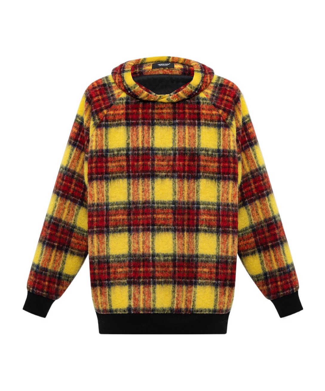 Undercover Plaid-check Print Hoodie In Brown