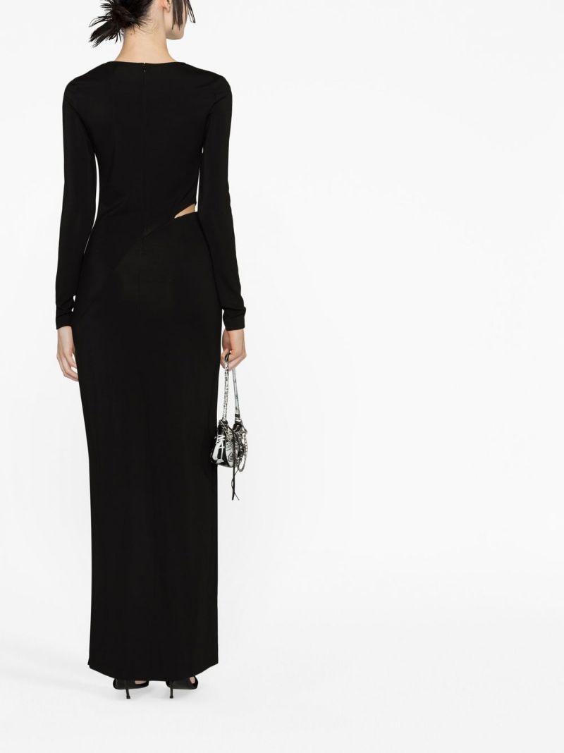 Givenchy Logo Long-sleeved Dress In Black