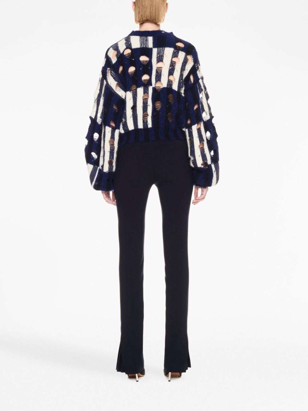 Off-white Multicolored Shibori Knit Sweater In White