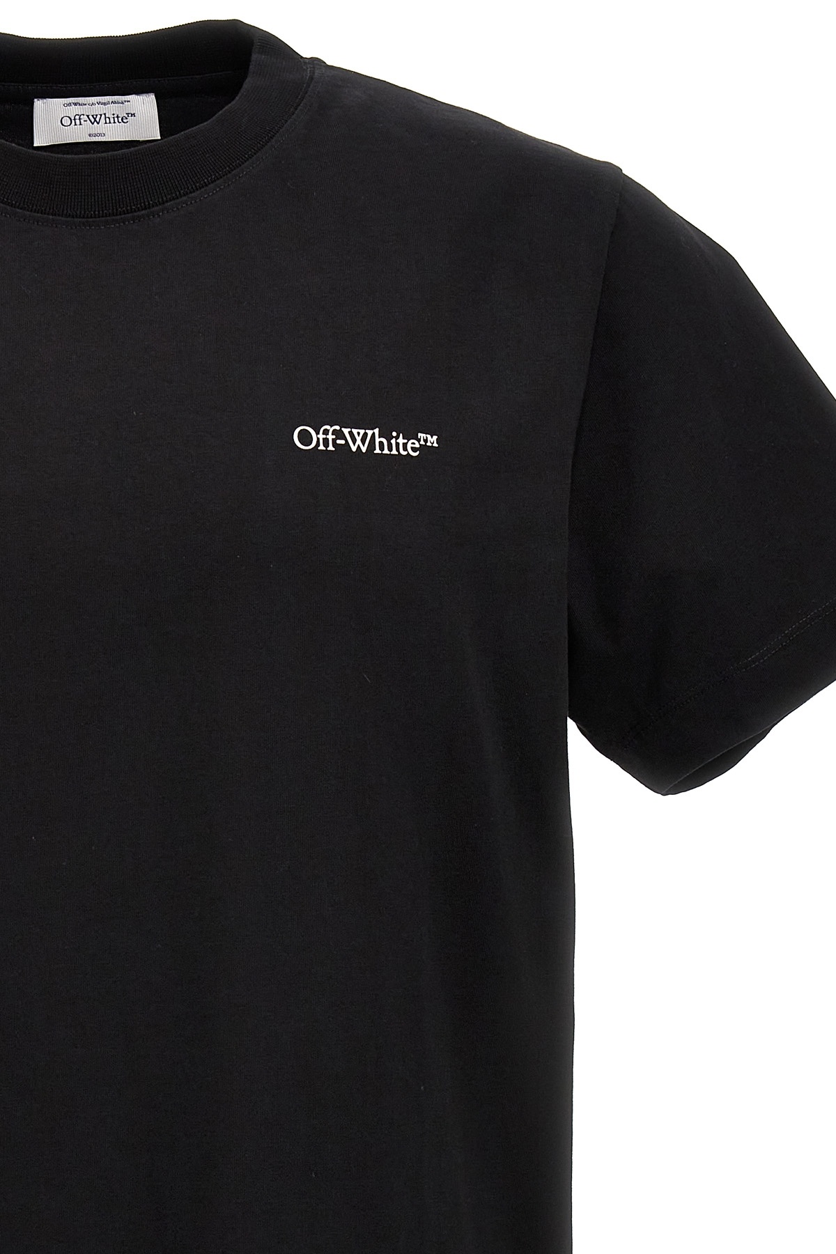 Off-white Graphic Print Short Sleeve Crew Neck T-shirt In Black