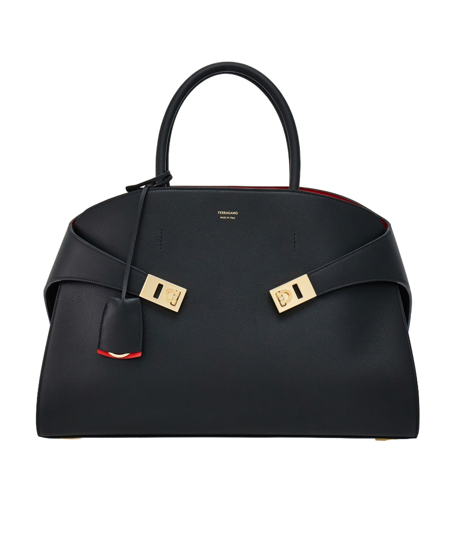 Ferragamo Salvatore  Hug Medium Tote Bag In Black