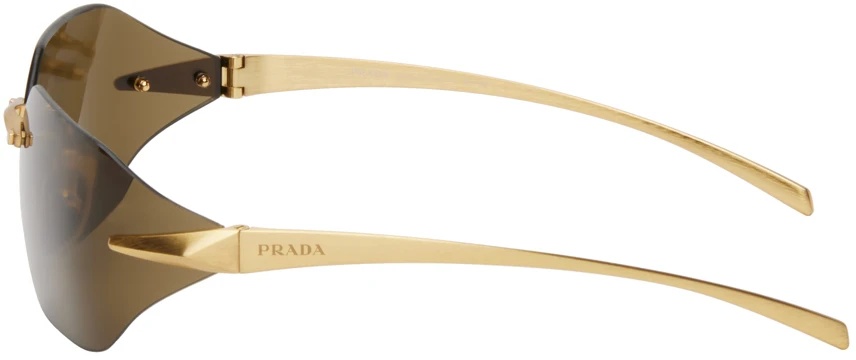 Prada Gold Runway Sunglasses In Green