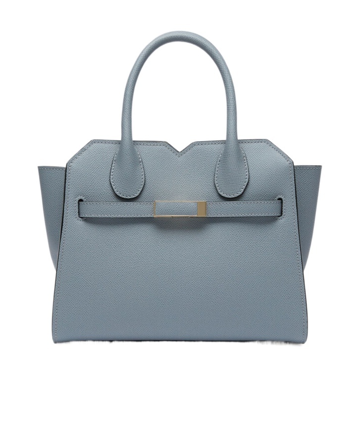 Valextra Milano Two Handles Mini Bag In Gray